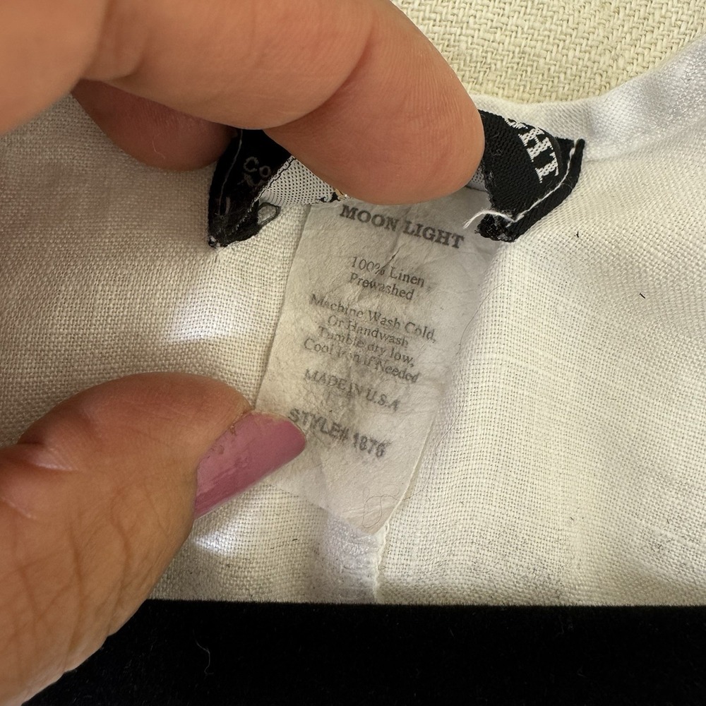 MoonLight Lagenlook Linen Tank Top Womens M/L Asymmetrical Large Button Pockets - Picture 7 of 10
